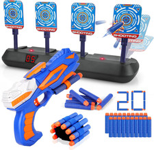 Electronic Digital Target with Gun Toy for Nerf, Pistol Toy with Foam Bullets fo