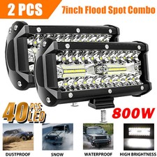 2x 7inch 30000LM LED Work Light Bar Flood Spot Pod Offroad Fog Driving ATV Truck