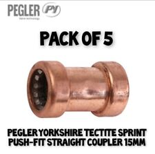 15mm Copper Yorkshire Pegler Tectite Sprint Coupler - **BAG OF 5**