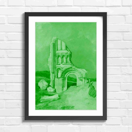 Ruined stone arch - ruined, arched