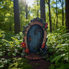 Large Blue Fairy Door With