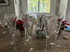 Lead Crystal Champagne Flutes £50 Per Glass Identical To Waterford Elberon.