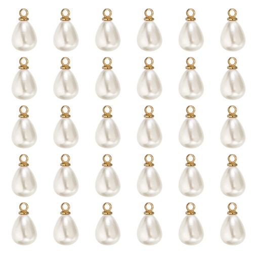 10x8mm pearl charm 100pcs - 10x8mm, charm,
