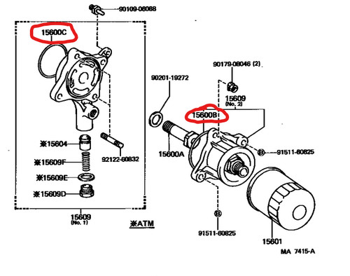 Toyota 4age oil filter - 4age, o-rings