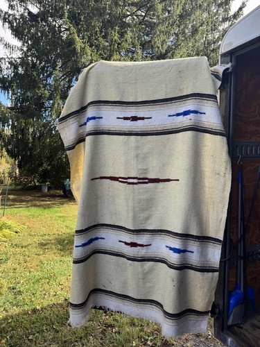 Hand woven navajo - woven, blanket