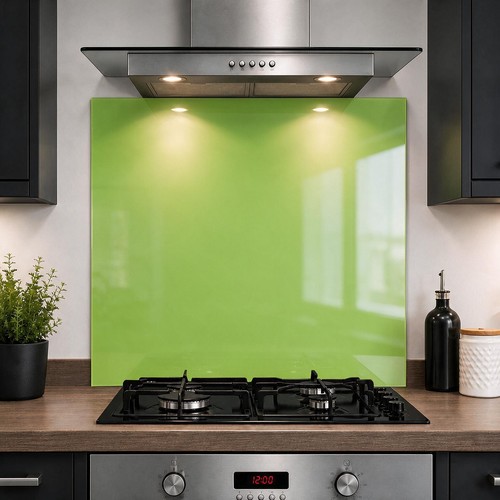 Lime glass splashback 6mm - glass,