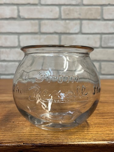 Antique embossed glass rexall - embossed,