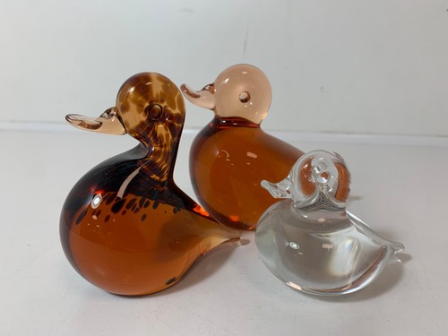 Wedgwood glass duck figurines - wedgwood,