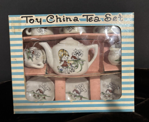 Vintage toy china tea set - toy,
