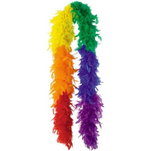 Real feather boa rainbow - real,