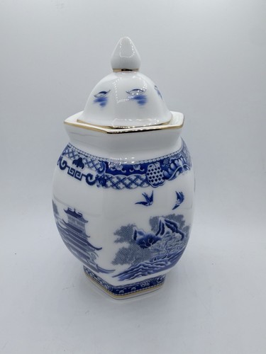 Ringtons blue white ginger jar - ringtons,