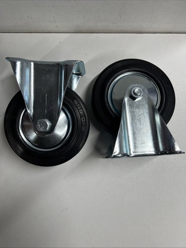 Rubber fixed castor - 5",
