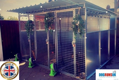 Galvanised dog run kennel - dog, pen