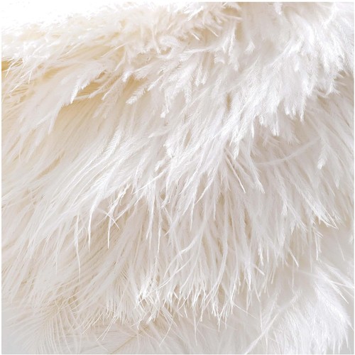 White ostrich feather fan - white,
