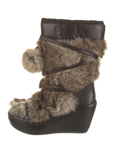 Ash leather fur lace up - ash,