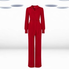 Ex Joe Browns Women’s Zipped Belted Wide-Leg Jumpsuit in Red