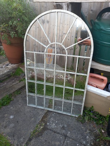 Metal arched wall mirror - arched, large