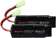 Set 2pcs Rechargeable Battery 8.4V 7S 2/3A 1600mAh Airsoft MP5 Scar M249 M240B
