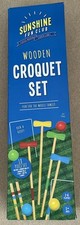 Sunshine Fun Children's Wooden Croquet Set Kids 2-4 Player  Outdoor Garden Game