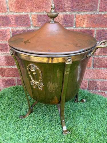 Antique fireside bin - antique,