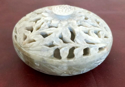 Engraved stone box - box, carved
