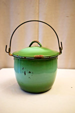 Vintage Green Enamel Metal