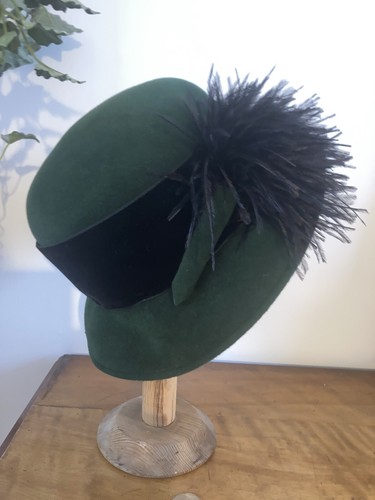 Green felt hat - worn, *