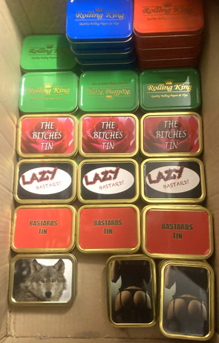2oz metal tobacco tins storage - tobacco,