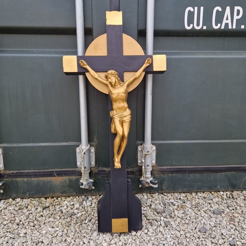 Large wooden crucifix gold - wooden,