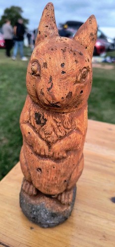 Vintage concrete squirrel with - vintage,