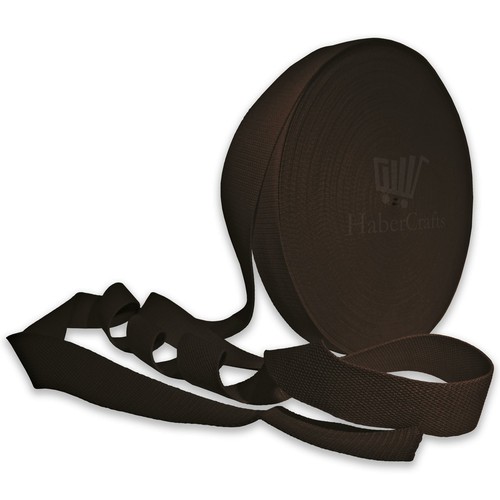 Dark brown 38mm cotton - 38mm, webbing