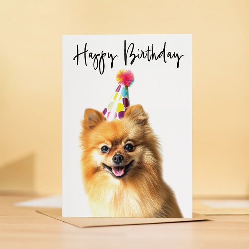 Pomeranian dog birthday card - dog,