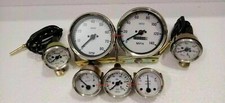 Smiths Gauge Kit Temp+Oil+ Fuel+Amp+Oil Temp+Speedometer +Tacho Replica white