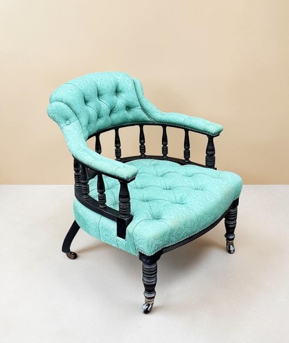 Ebonised club chair tub - chair, /