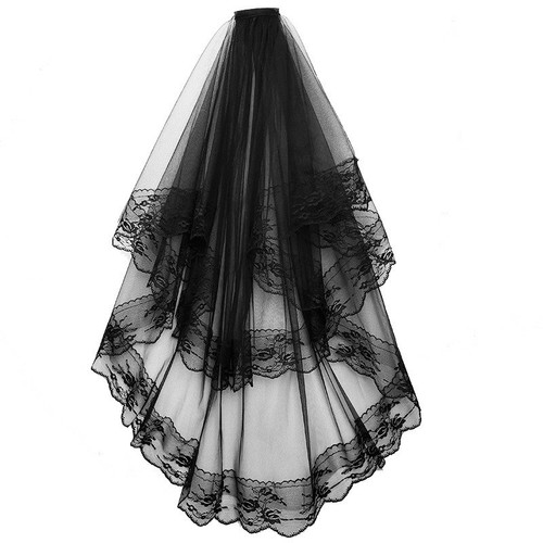 White lace edge bridal - veil, 2