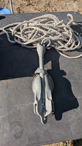 Galvanized anchor for dinghy - anchor,