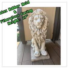 LATEX RUBBER MOLD + Fiberglass casing Large Lion H. 27” YKM-5084A Made In USA