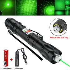 Green Laser Pointer Pen 100Miles Rechargable 532nm Beam Torche Lazer Pen UK
