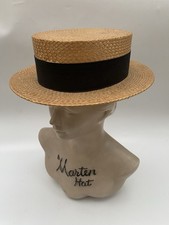 Vintage Straw Boater Hat