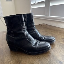 Vintage Florsheim Duke Indie Beatle Side Zip Black Leather Men’s Boots Size 7.5