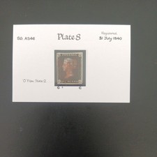 GB QV SG3 1d Penny Black Plate