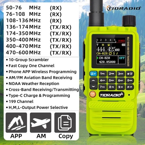 Tidradio vhf uhf airband - uhf, fm
