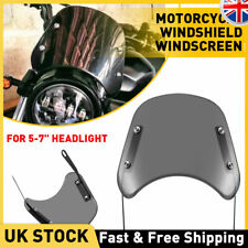 Universal Motorcycle Windshield Smoke Windscreen Flyscreen with Mount Bracket UK