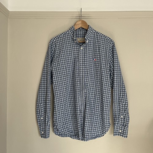 Maison kitsune men blue check - maison,