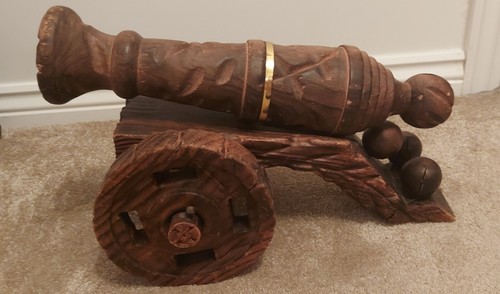 Vintage large wooden - , cannon