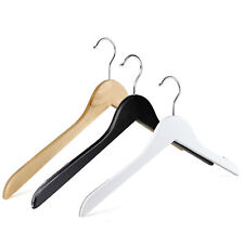 The Hanger Store™ Wooden coat clothes hangers Non slip in White, Black & Natural
