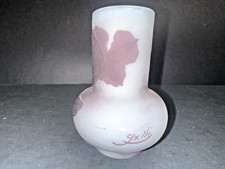 Authentic Galle Cameo Glass Cabinet Vase, 3 3/4" circa 1920