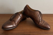 Barker Mirfield Leather Formal Shoes Size UK 8 Lace Up Made In England Walnut 