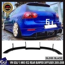 FOR VW GOLF 5 MK5 R32 REAR BUMPER DIFFUSER SHARK FIN 2005-2008 GLOSS BLACK