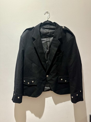 Black argyll kilt jacket - black,